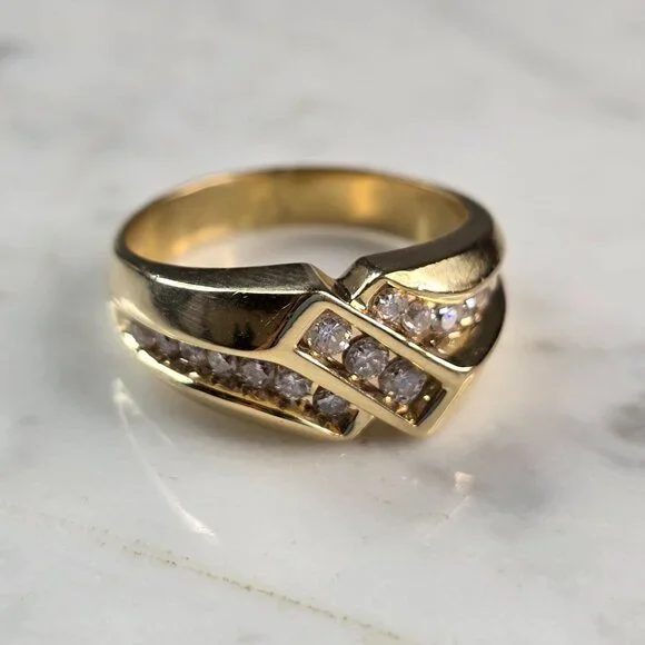 Mens Vintage Estate 14K Yellow Gold Frederick Goldman Diamond Ring 9.1g E6871